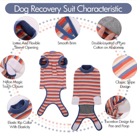 NEW M Recovery Suit for Dogs Cats After Surgery Easy Closure Easy Clean - Picture 2 of 3